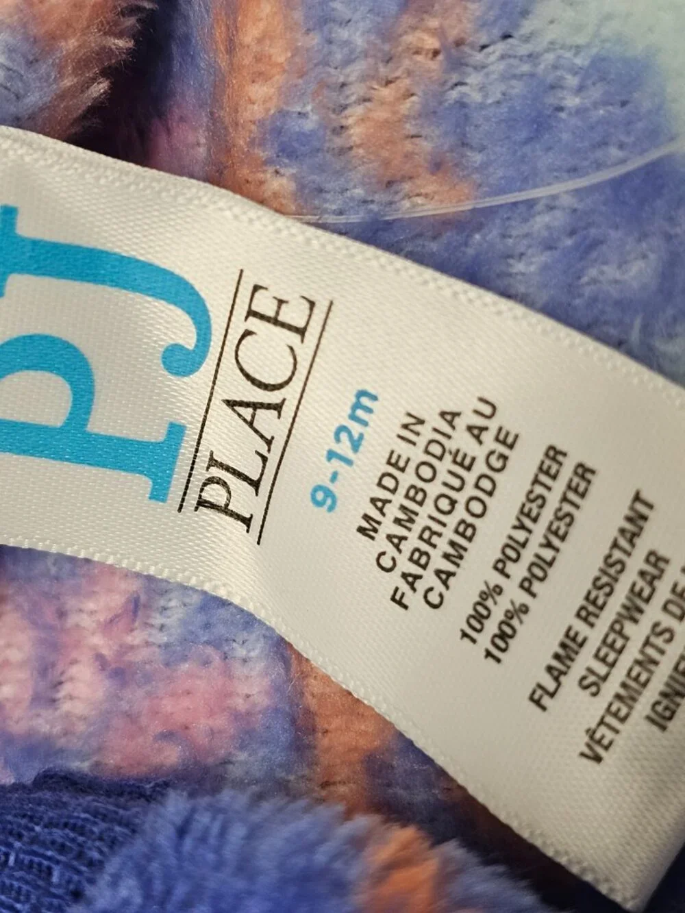 New NWT The Childrens Place PJ Fleece Footed One Piece Pajama Animal 9-12 Month